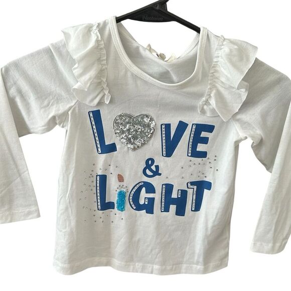 Truly Me Girls Size 4 Multicolor Ruffle Sleeve Sequin T-Shirt - Picture 1 of 7